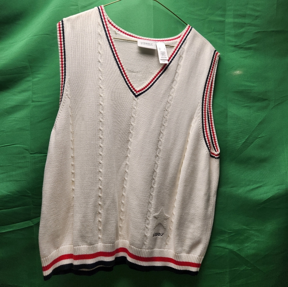 Liz clabourne liz golf sweater vest size large